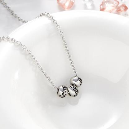 Custom Engraved Necklace Optional Bead Necklace Unique Gift