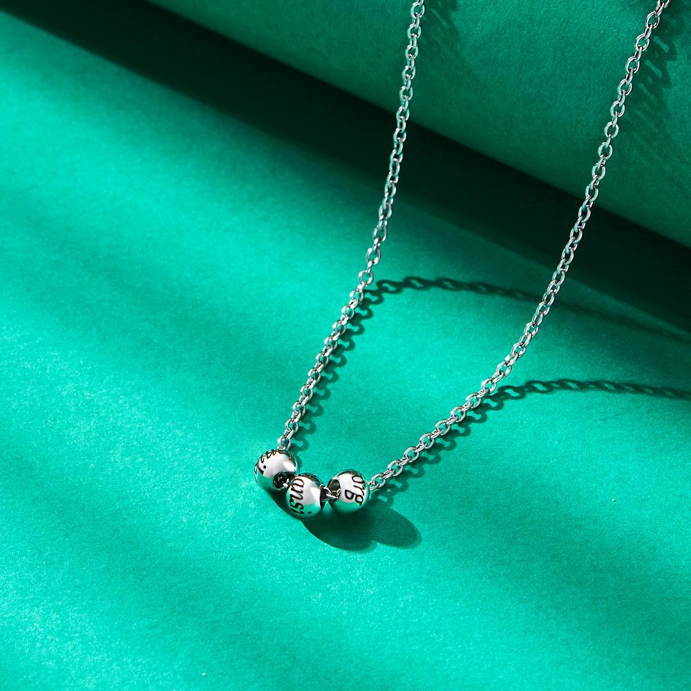 Custom Engraved Necklace Optional Bead Necklace Unique Gift