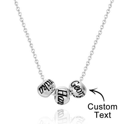 Custom Engraved Necklace Optional Bead Necklace Unique Gift