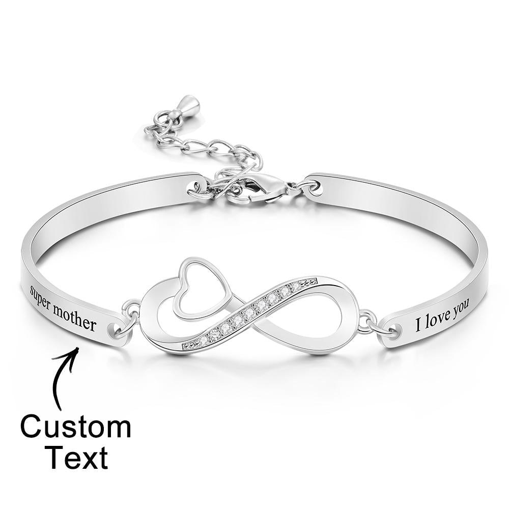 Custom Engraved Bracelet Infinity Symbol Rhinestone Fun Gifts