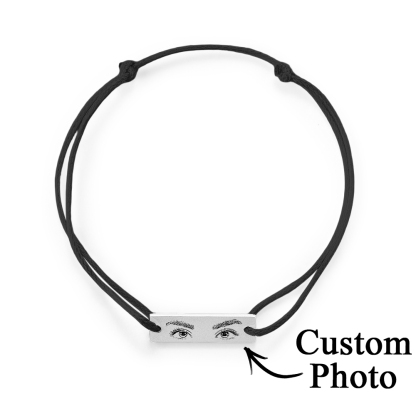Custom Engraved Bracelet With Eyes Photo Eyes of Love Bracelet