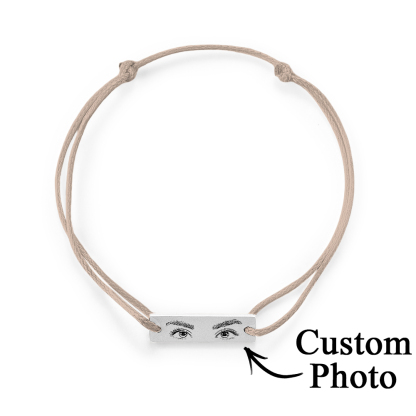 Custom Engraved Bracelet With Eyes Photo Eyes of Love Bracelet