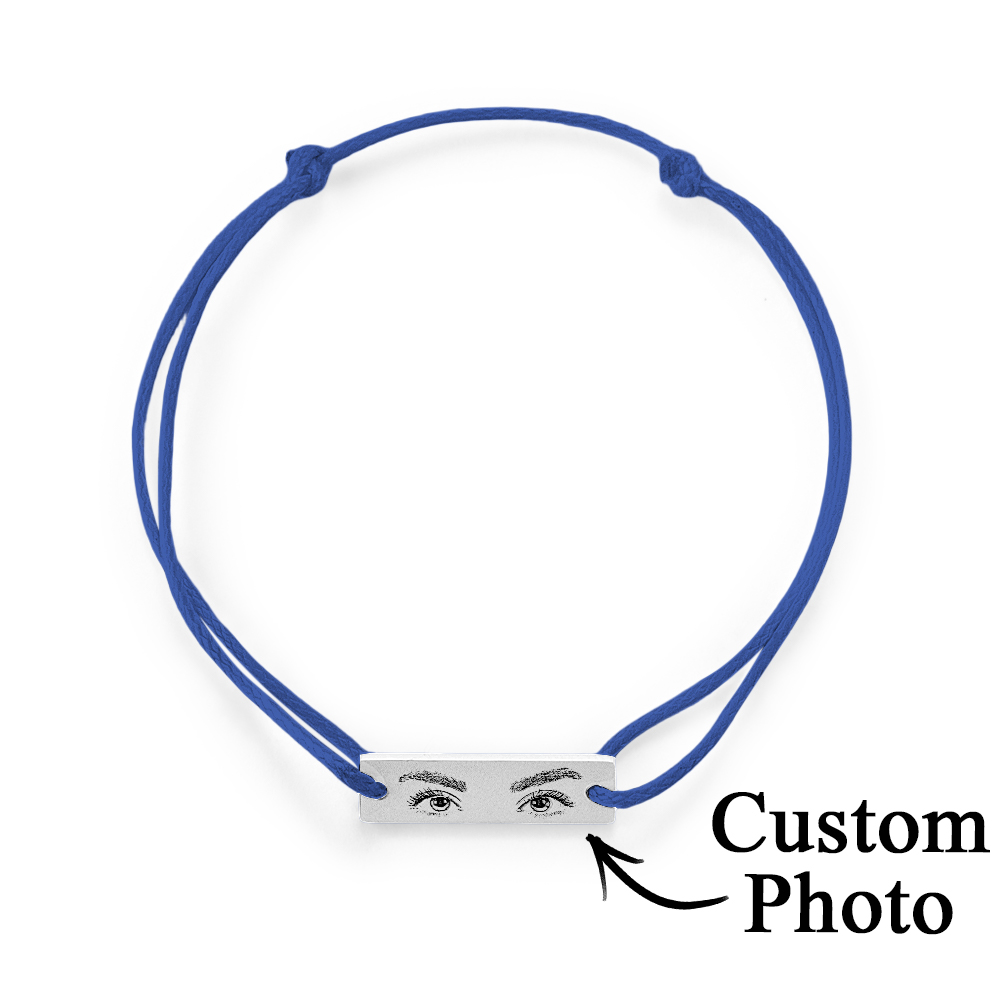 Custom Engraved Bracelet With Eyes Photo Eyes of Love Bracelet