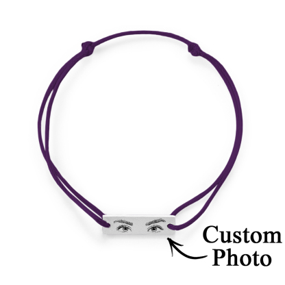 Custom Engraved Bracelet With Eyes Photo Eyes of Love Bracelet
