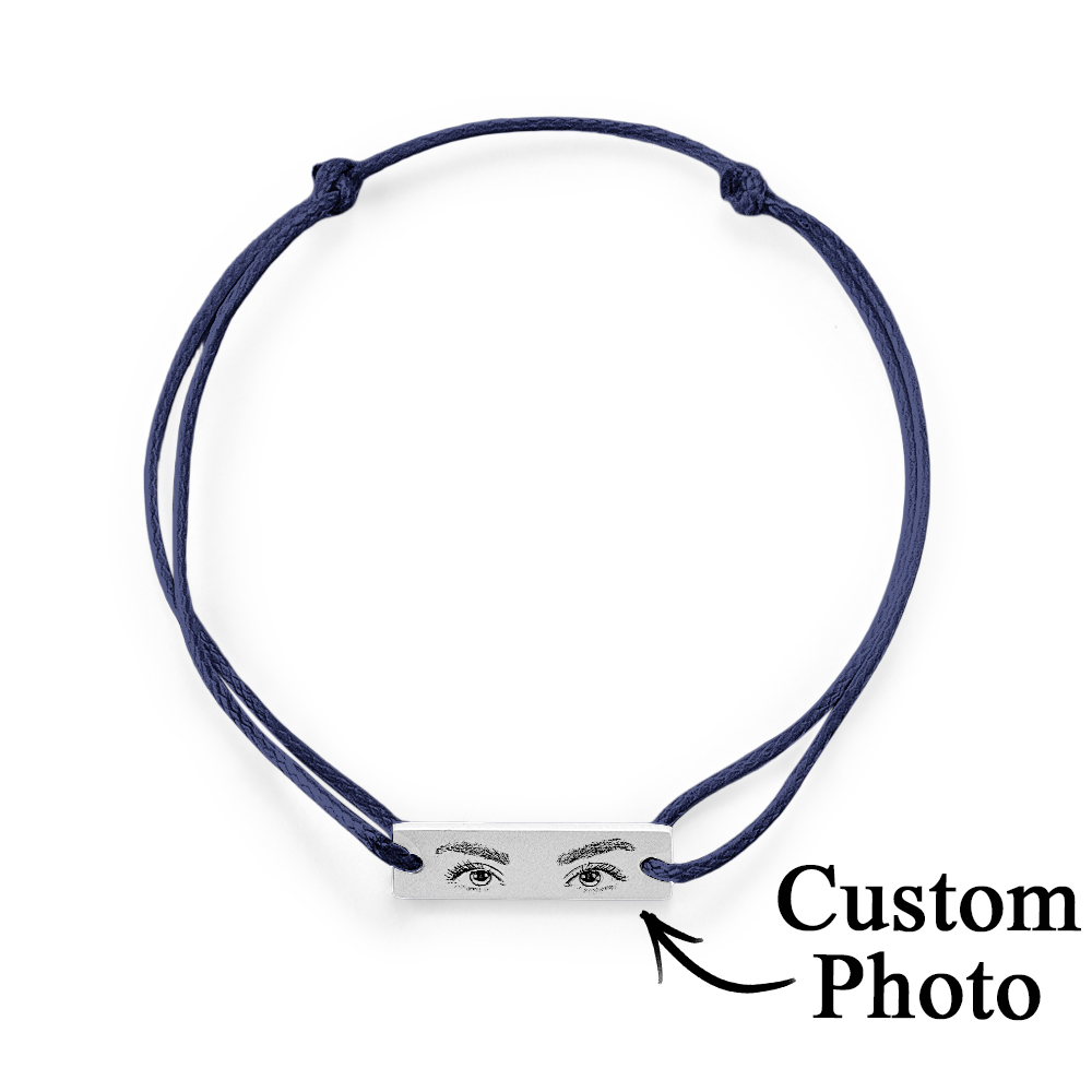 Custom Engraved Bracelet With Eyes Photo Eyes of Love Bracelet
