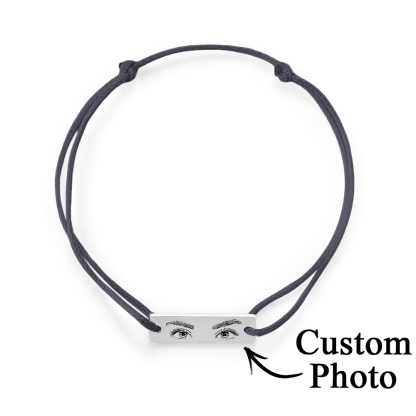 Custom Engraved Bracelet With Eyes Photo Eyes of Love Bracelet