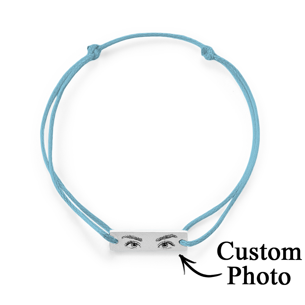 Custom Engraved Bracelet With Eyes Photo Eyes of Love Bracelet
