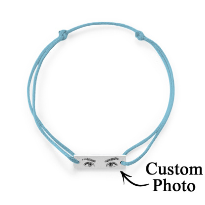 Custom Engraved Bracelet With Eyes Photo Eyes of Love Bracelet