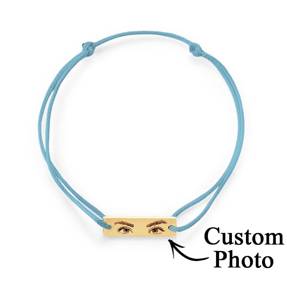 Custom Engraved Bracelet With Eyes Photo Eyes of Love Bracelet