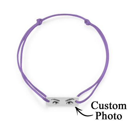 Custom Engraved Bracelet With Eyes Photo Eyes of Love Bracelet