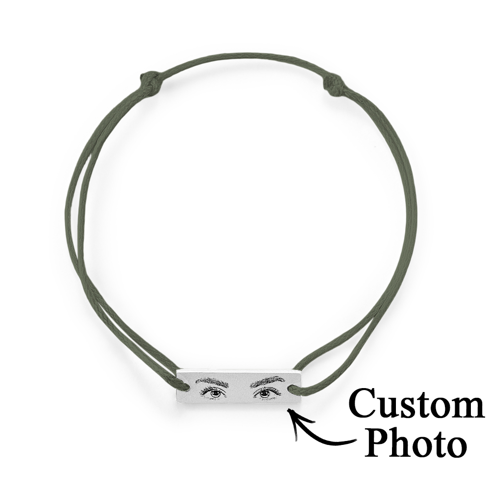 Custom Engraved Bracelet With Eyes Photo Eyes of Love Bracelet