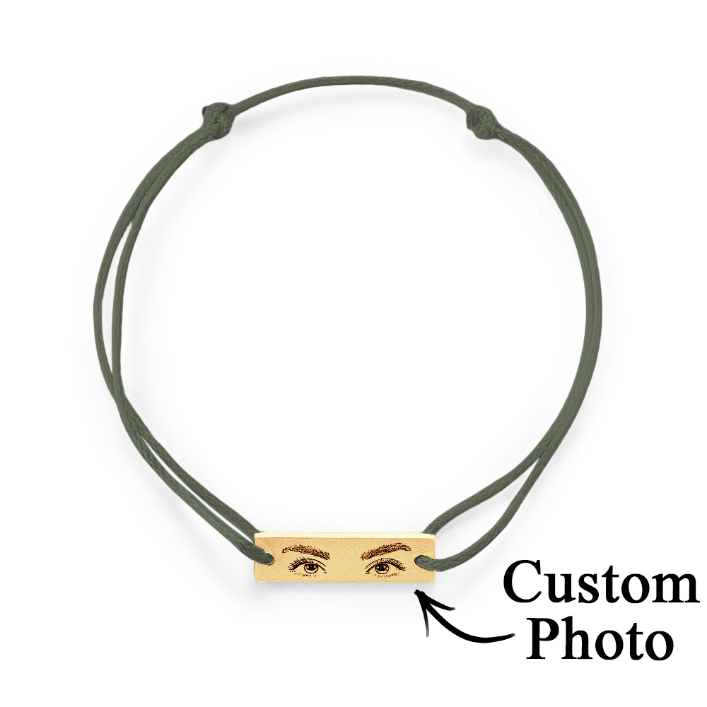 Custom Engraved Bracelet With Eyes Photo Eyes of Love Bracelet
