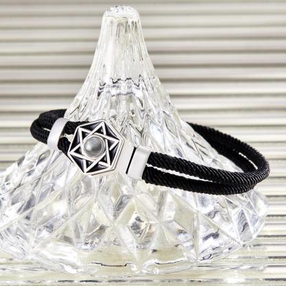 Custom Projection Bracelet Hexagram Couple Braided Bracelet S925 Silver