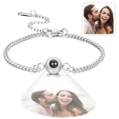 Custom Projection Bracelet Anniversary Fashion Titanium Steel Gifts for Man