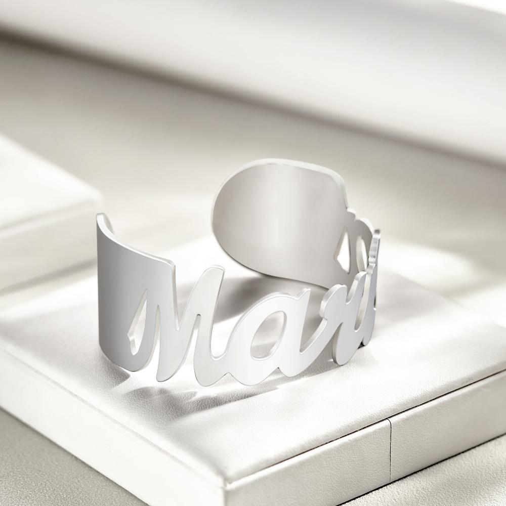 Custom Name Wide Open Bracelet Personalized Unique Bracelet For Women