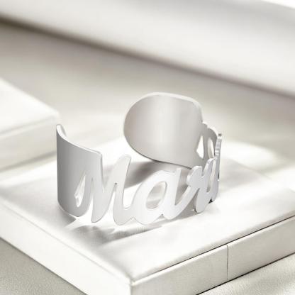 Custom Name Wide Open Bracelet Personalized Unique Bracelet For Women
