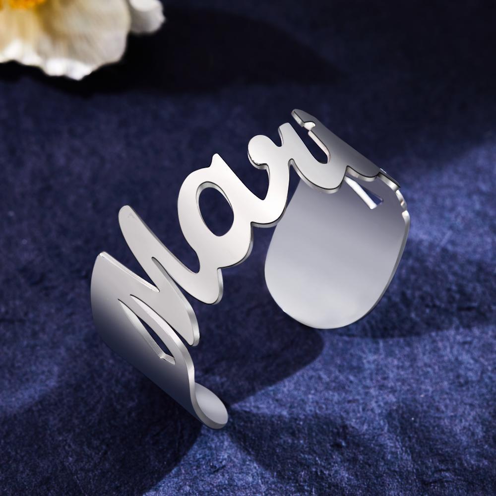 Custom Name Wide Open Bracelet Personalized Unique Bracelet For Women