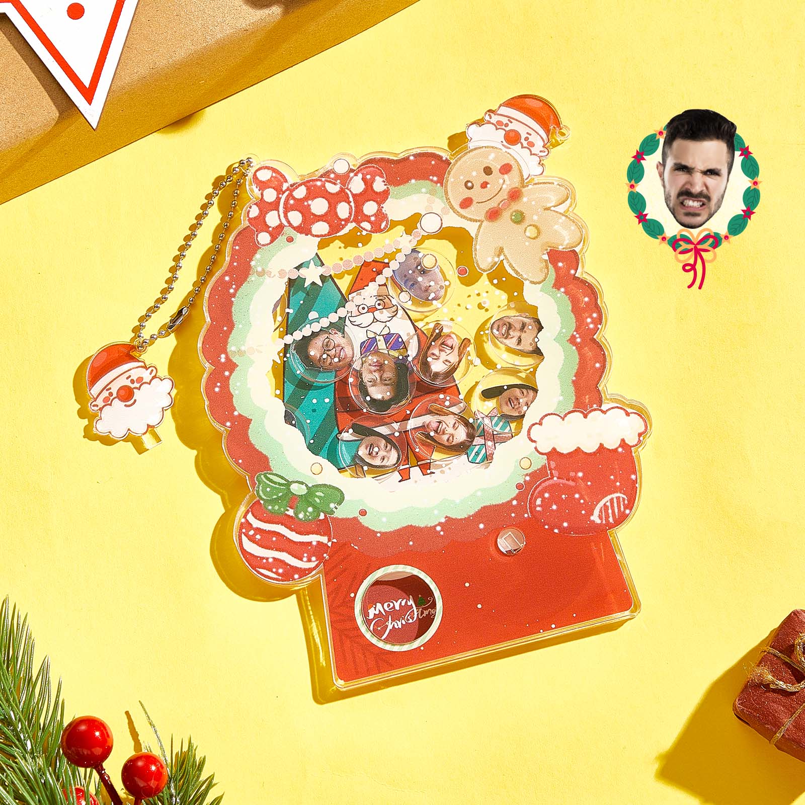Personalized Funny Shake Christmas Toy with Photo Gashapon Machine Toy Gift for Kids