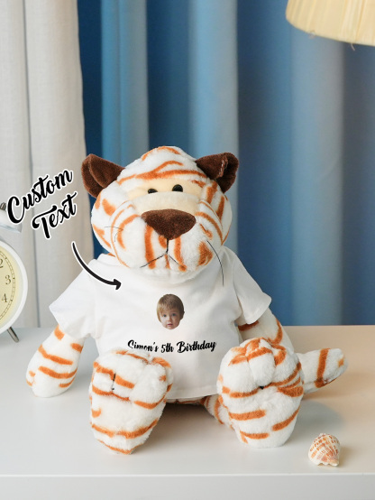 Personalized Animal Plush Stuffed Toy Birth Announcement Gift for Baby Shower