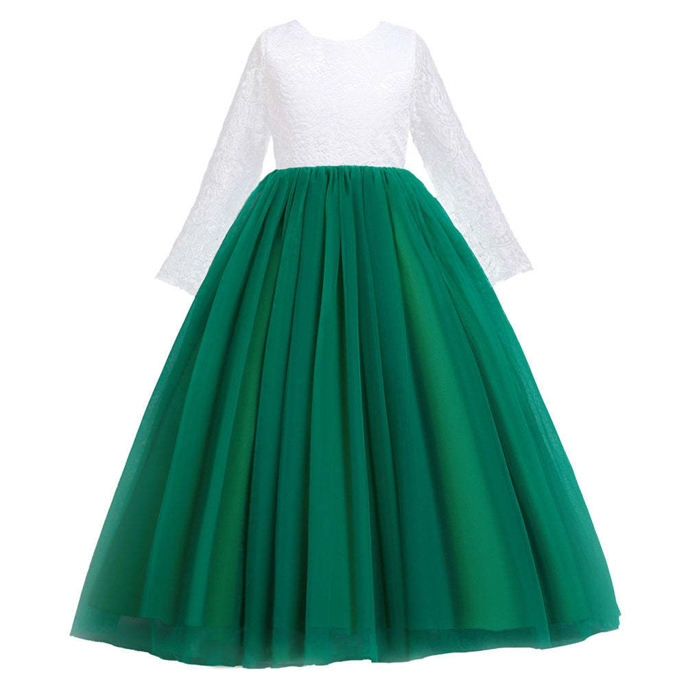 Flower Girl Dress Boho Flower Girl Toddler Junior Bridesmaid Fall Flower Girl Tulle Flower Girl Long Sleeve Flower Girl Dress