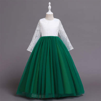 Flower Girl Dress Boho Flower Girl Toddler Junior Bridesmaid Fall Flower Girl Tulle Flower Girl Long Sleeve Flower Girl Dress