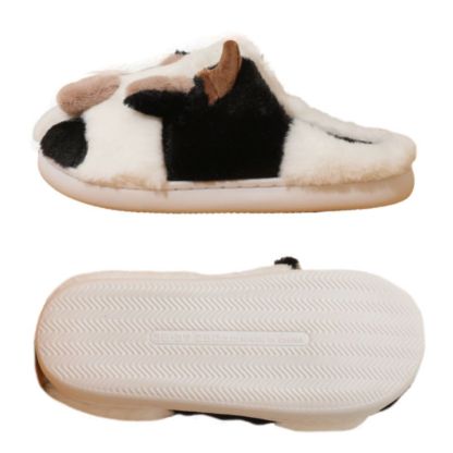 Cow Cotton Slippers Cartoon Animal Slippers Warm Cozy House Slippers