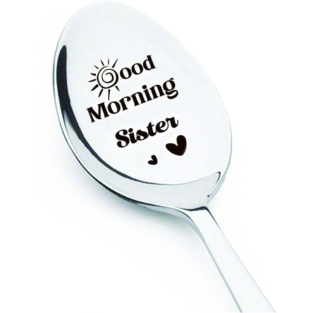 Good Morning Coffee Spoon Stainless Steel Spoon Gift for Nana Papa Mom