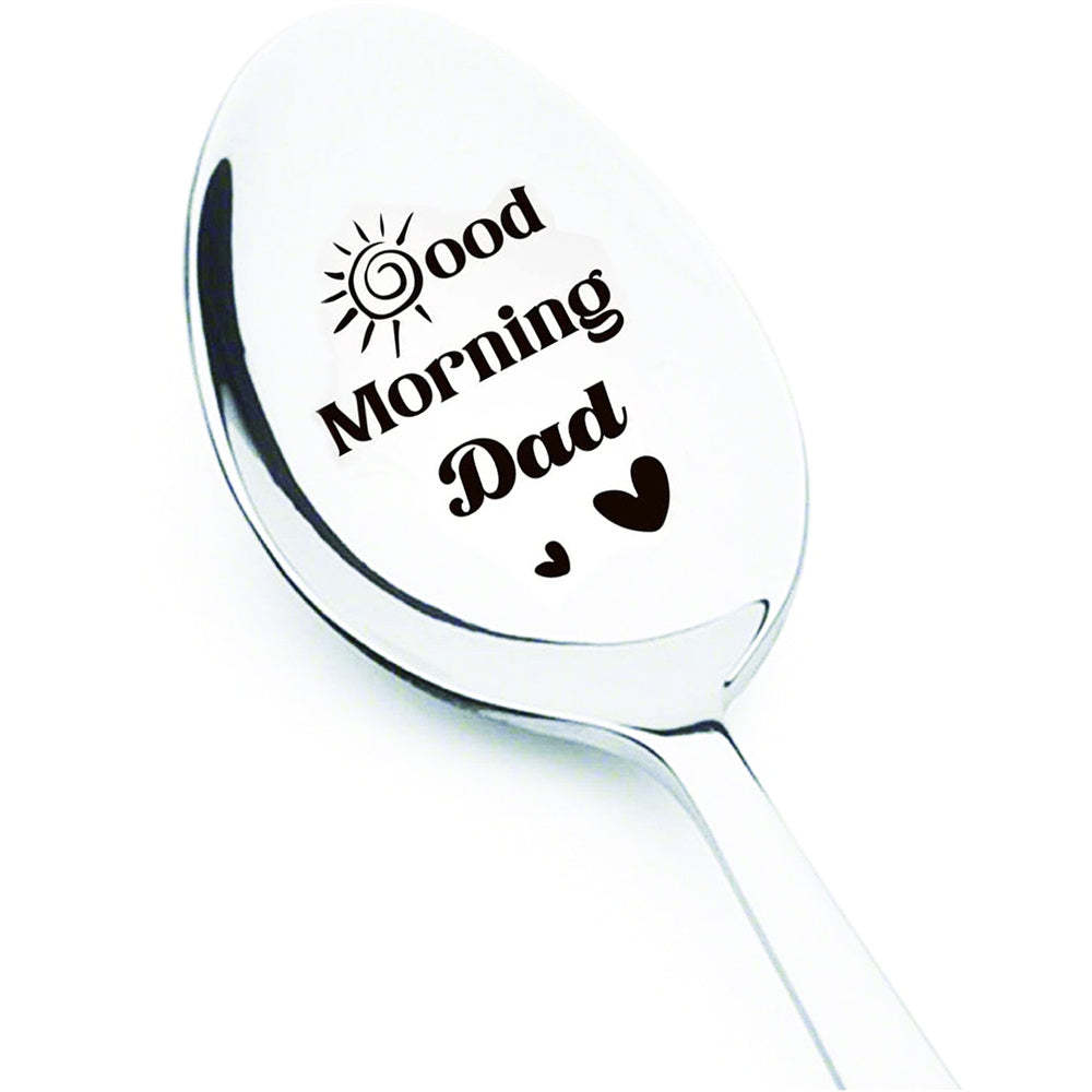 Good Morning Coffee Spoon Stainless Steel Spoon Gift for Nana Papa Mom