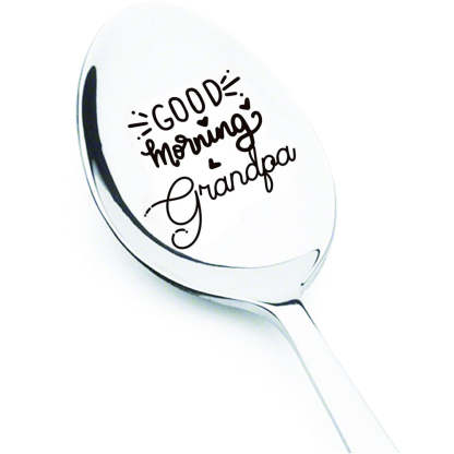 Good Morning Coffee Spoon Stainless Steel Spoon Gift for Nana Papa Mom