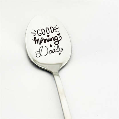 Good Morning Coffee Spoon Stainless Steel Spoon Gift for Nana Papa Mom