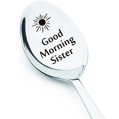 Good Morning Coffee Spoon Stainless Steel Spoon Gift for Nana Papa Mom