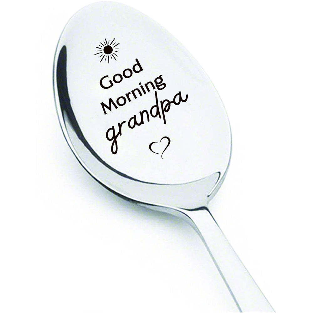 Good Morning Coffee Spoon Stainless Steel Spoon Gift for Nana Papa Mom