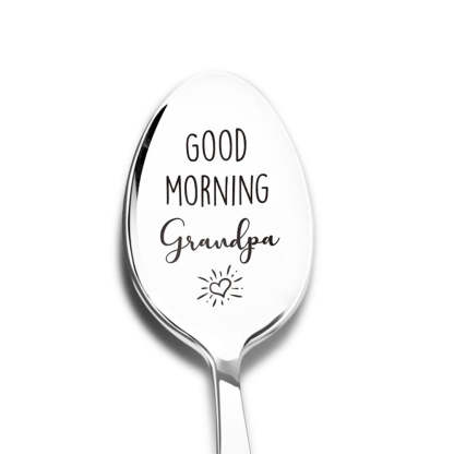 Good Morning Coffee Spoon Stainless Steel Spoon Gift for Nana Papa Mom