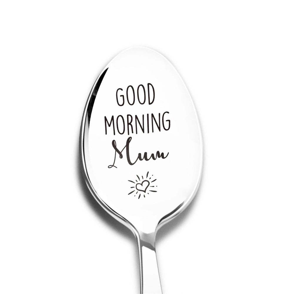 Good Morning Coffee Spoon Stainless Steel Spoon Gift for Nana Papa Mom