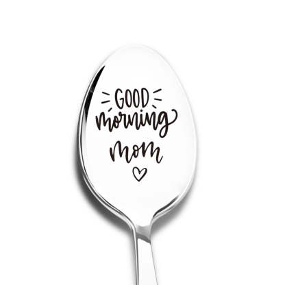 Good Morning Coffee Spoon Stainless Steel Spoon Gift for Nana Papa Mom