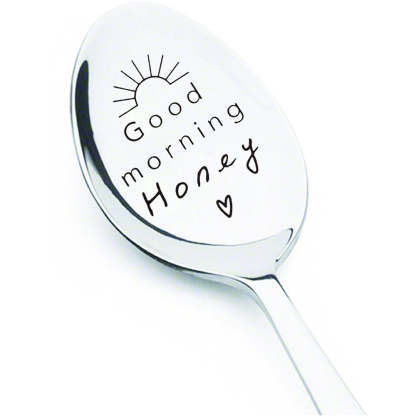 Good Morning Coffee Spoon Stainless Steel Spoon Gift for Nana Papa Mom