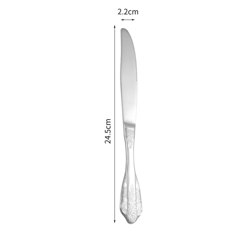 Wedding Stainless Steel Knives and Forks Vintage Embossed Cutlery Gift for Wedding
