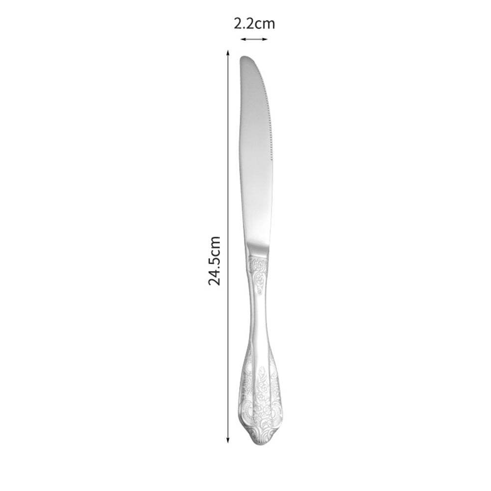 Wedding Stainless Steel Knives and Forks Vintage Embossed Cutlery Gift for Wedding