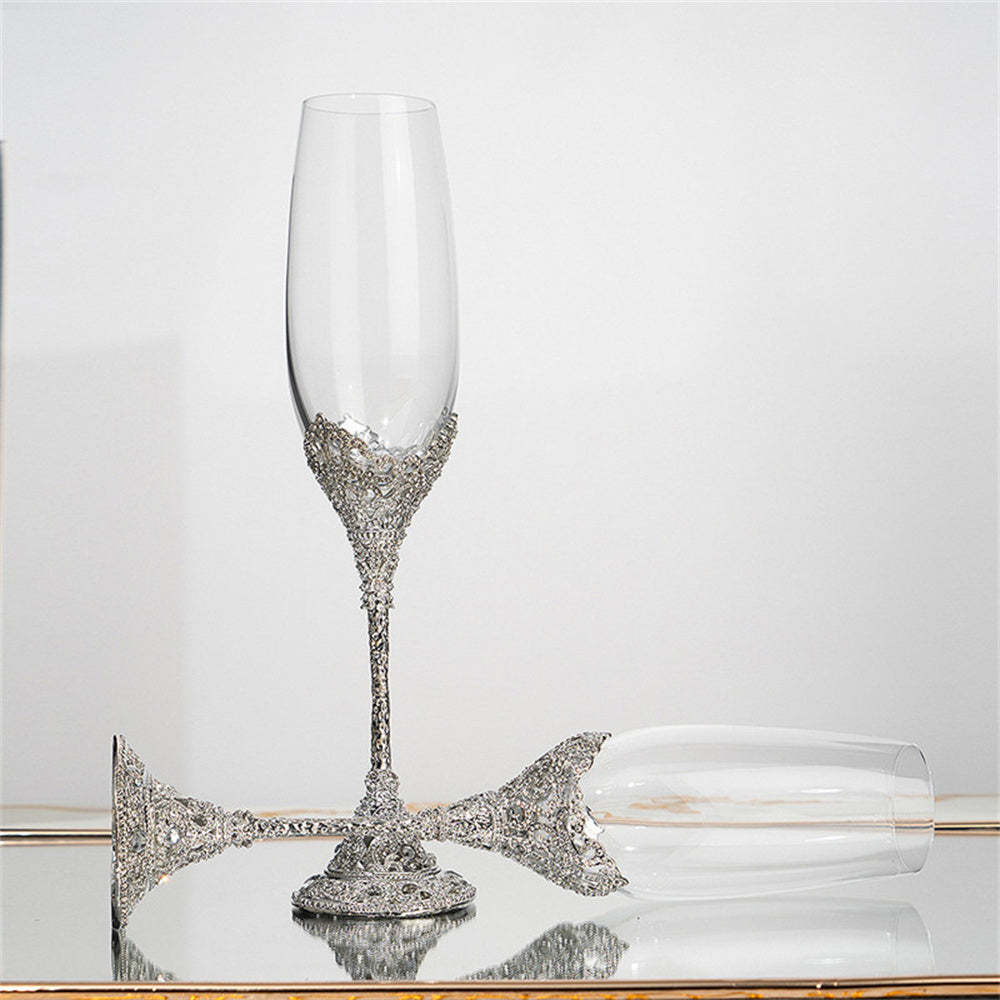 Vintage Champagne Flutes Glass Goblets Wedding Gifts