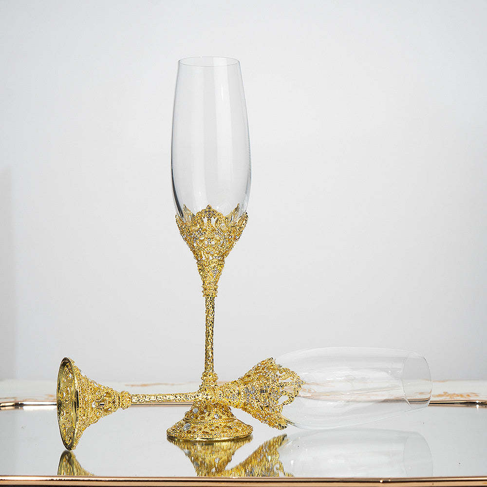 Vintage Champagne Flutes Glass Goblets Wedding Gifts