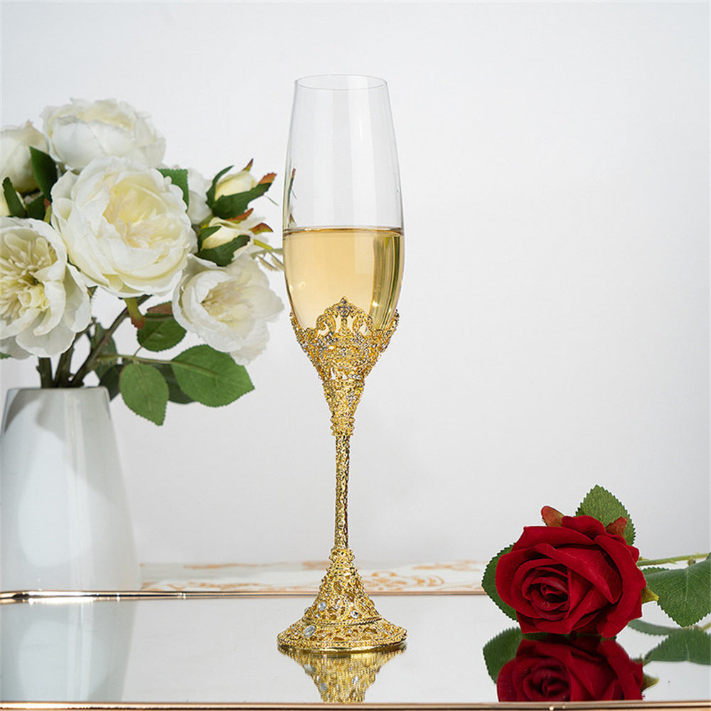 Vintage Champagne Flutes Glass Goblets Wedding Gifts