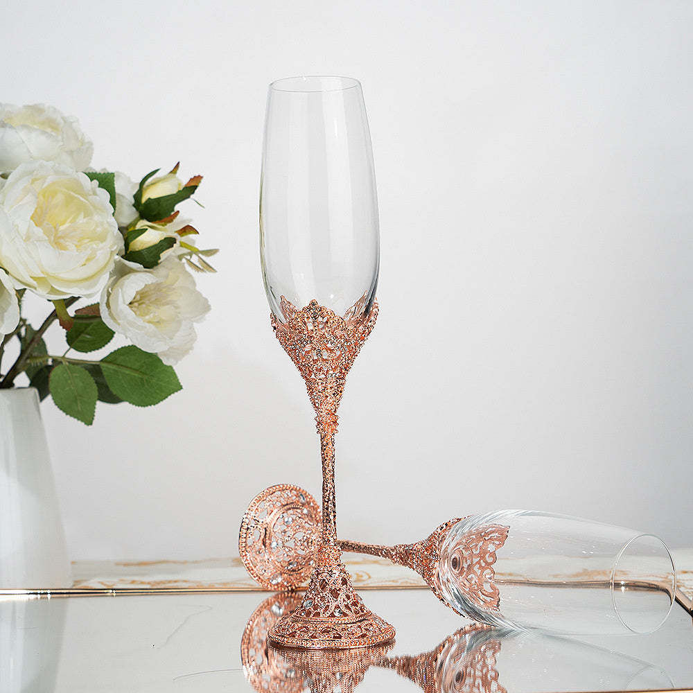 Vintage Champagne Flutes Glass Goblets Wedding Gifts