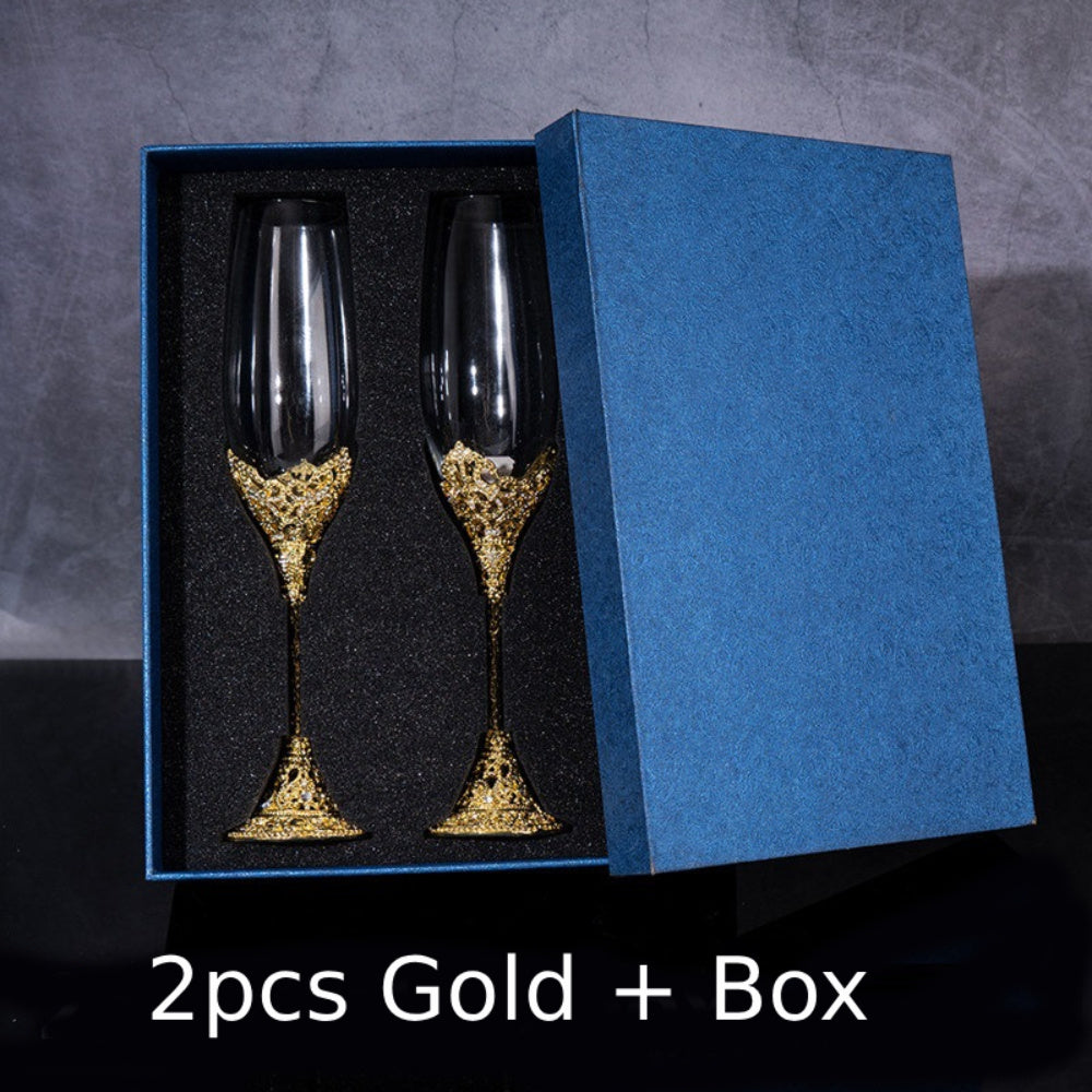 Vintage Champagne Flutes Glass Goblets Wedding Gifts
