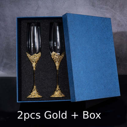 Vintage Champagne Flutes Glass Goblets Wedding Gifts