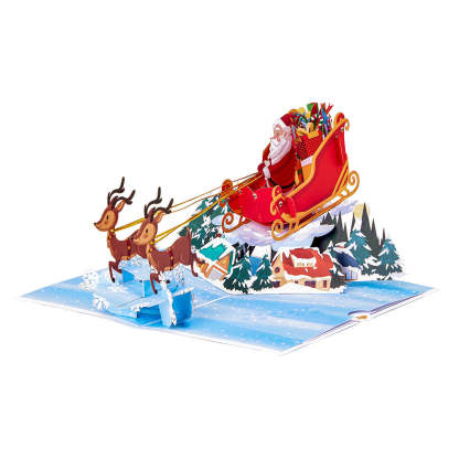 Christmas 3D Pop Up Card Christmas Sleigh Pop Up Greeting Card