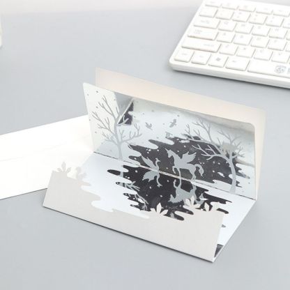 3D Creative Valentine's Day Wedding Pop Up Card Mirror Inverted Image Pop Up Greeting Card