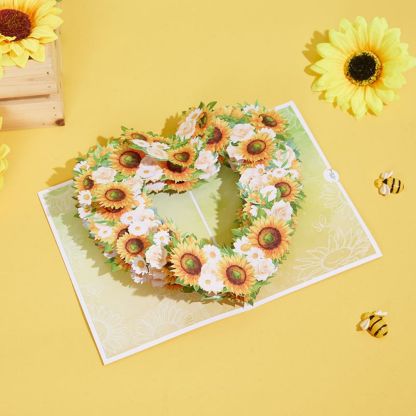 Sunflower Heart 3D Pop Up Greeting Card