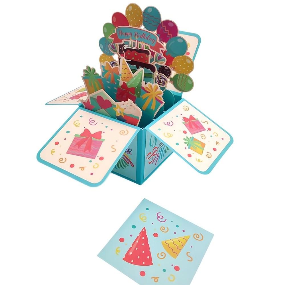 Birthday Pop Up Box Card Birthday Balloons 3D Pop Up Greeting Card