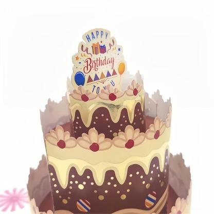 Birthday Pop Up Card Chocolate Cake 3D Pop Up Greeting Card