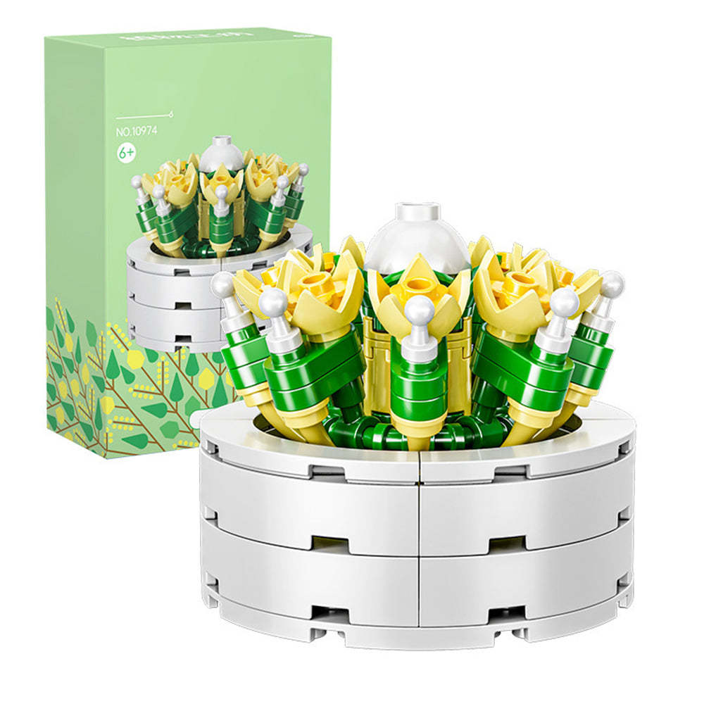 Potted Succulent Building Blocks Botanical Flower Building Bricks